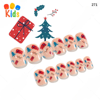 Mini Press On Nails For Kids 24Pcs-12 Size