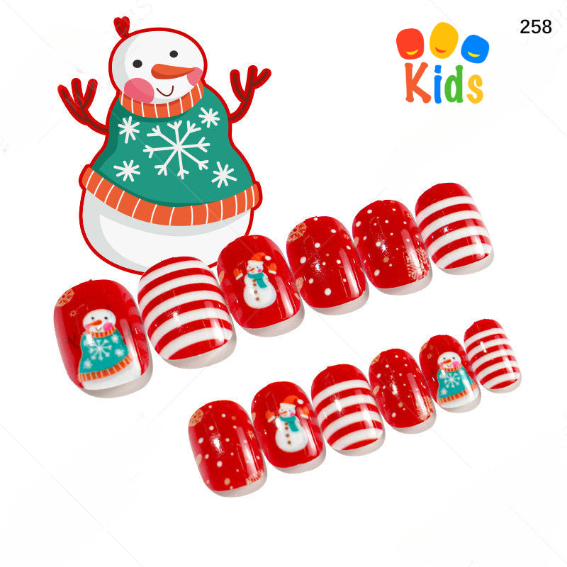 Mini Press On Nails For Kids 24Pcs-12 Size