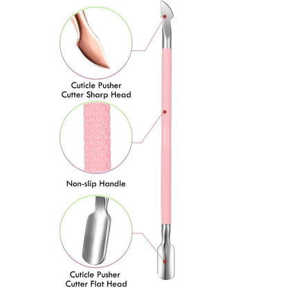 Pink Cuticle Pusher and Cutter Remover