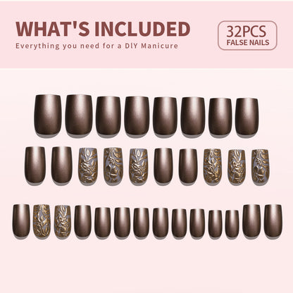Gel Press On Nails 16 Sizes-32 Pcs Kit DK-24103