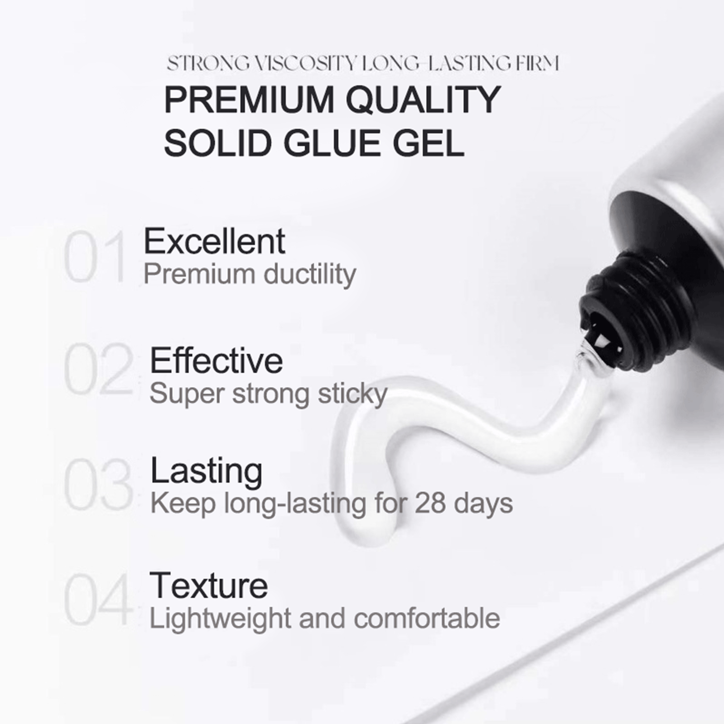 30g Toothpaste Solid Nail Glue Need Light Cured(Not recommend for dark color)for press on nails