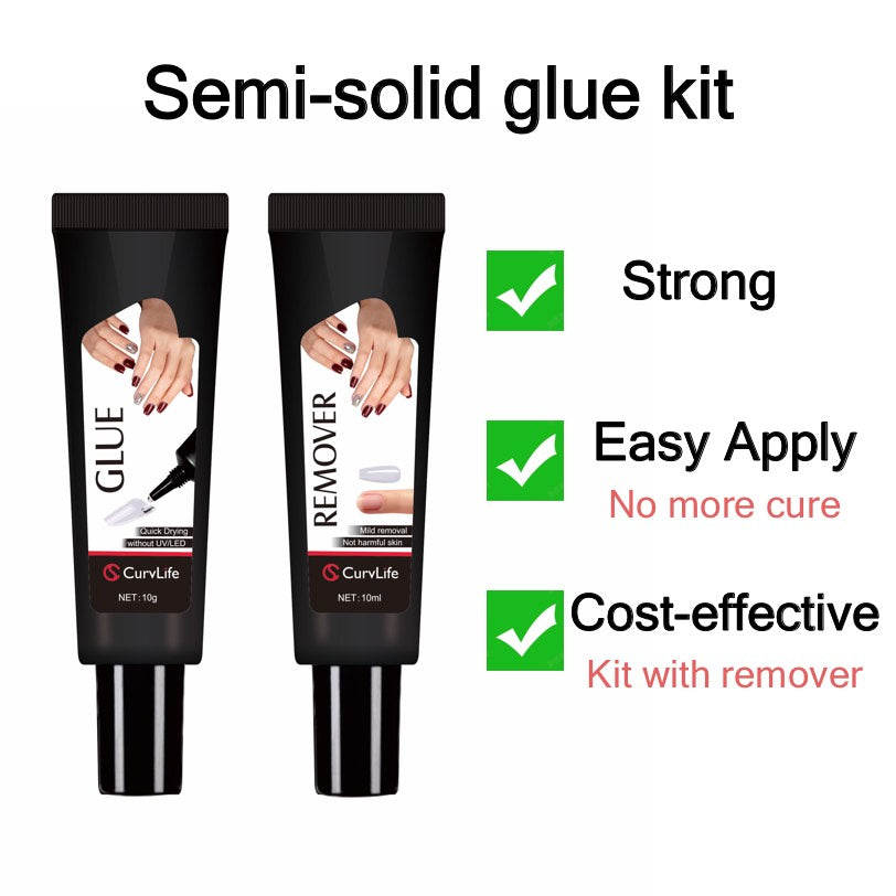 Semi solid glue New Upgrade Super Strong Quick drying with remover kit
