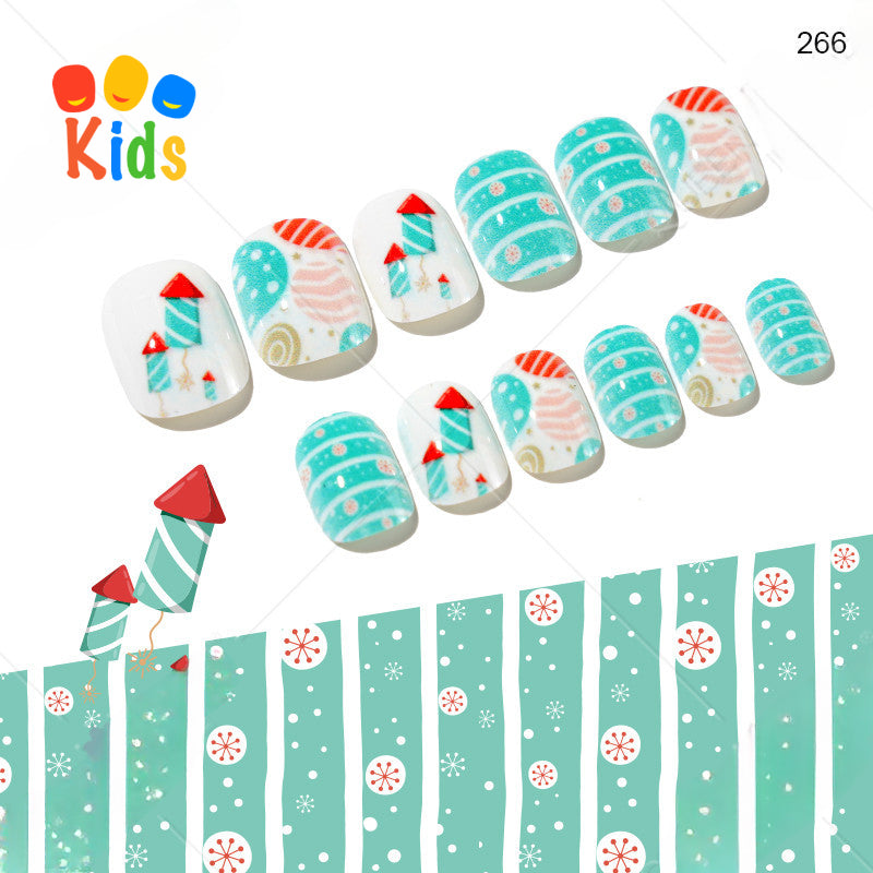 Mini Press On Nails For Kids 24Pcs-12 Size