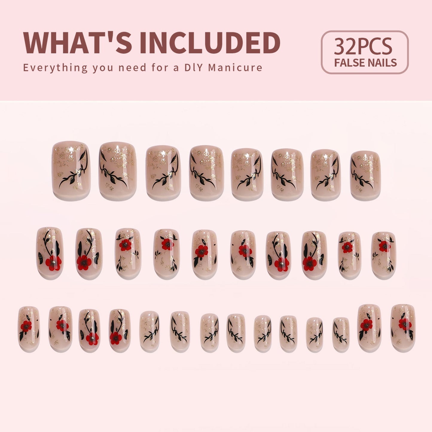 Gel Press On Nails 16 Sizes-32 Pcs Kit X004PR8VS3