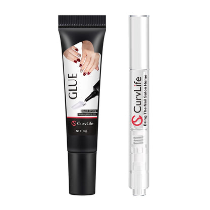 Semi-solid glue New Upgrade Super Strong Quick drying with remover kit for nails