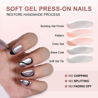 Gel Press On Nails 16 Sizes-32 Pcs Kit XNMY188