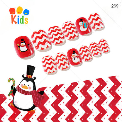 Mini Press On Nails For Kids 24Pcs-12 Size
