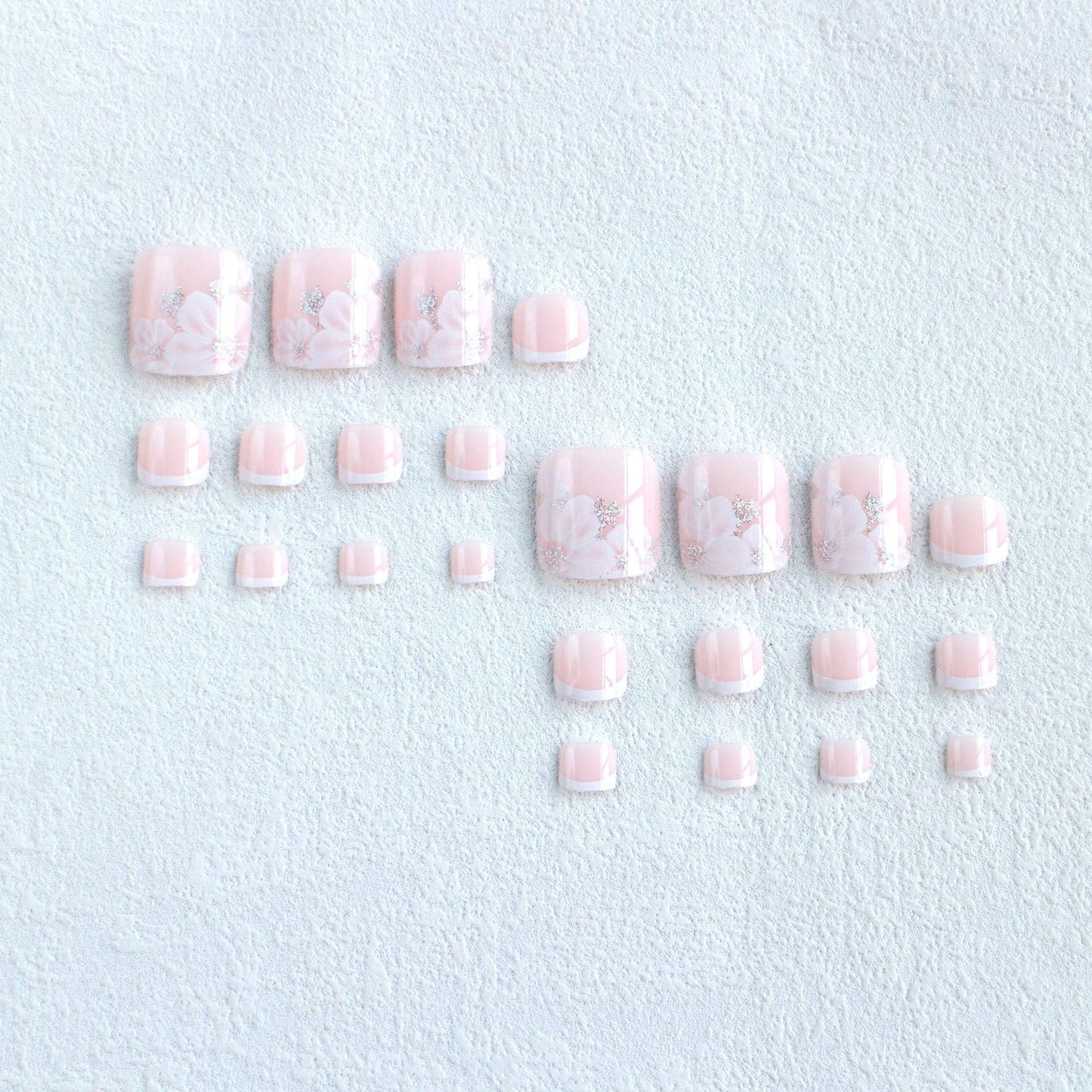 Sale Press On Toe nails Set 24 Pcs-12 Sizes /set X-0063
