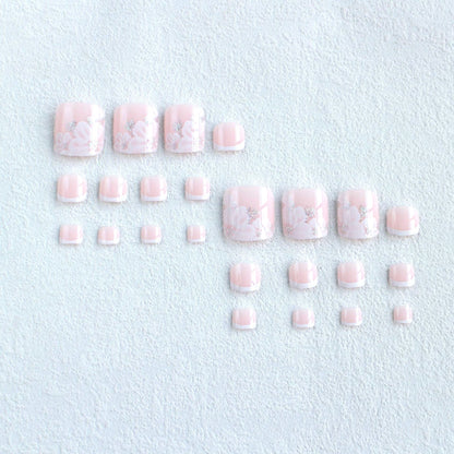 Sale Press On Toe nails Set 24 Pcs-12 Sizes /set X-0063
