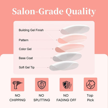 Gel Press On Nails 16 Sizes-32 Pcs Kit A321 SH-4