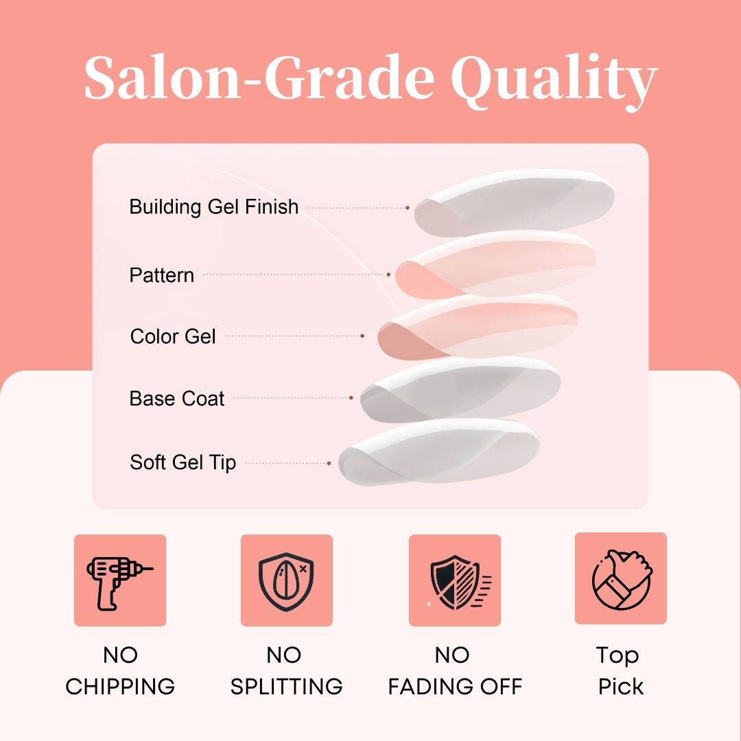 Gel Press On Nails 16 Sizes-32 Pcs Kit XNMY221