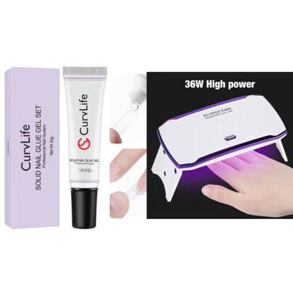 30g Toothpaste Solid Nail Glue Need Light Cured(Not recommend for dark color)for press on nails