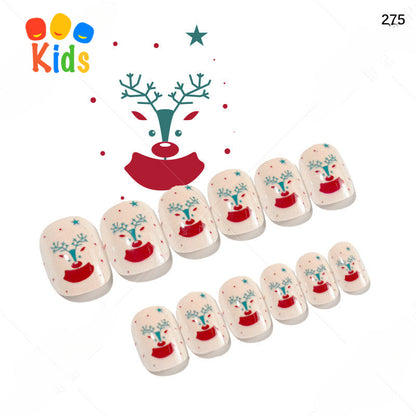 Mini Press On Nails For Kids 24Pcs-12 Size