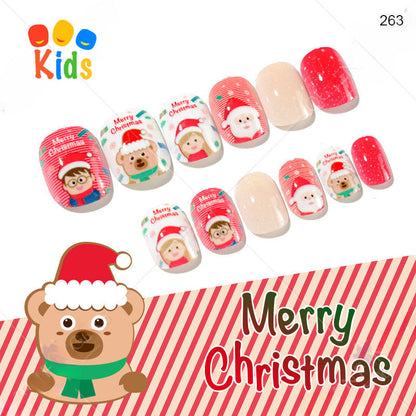 Mini Press On Nails For Kids 24Pcs-12 Size