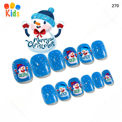 Mini Press On Nails For Kids 24Pcs-12 Size